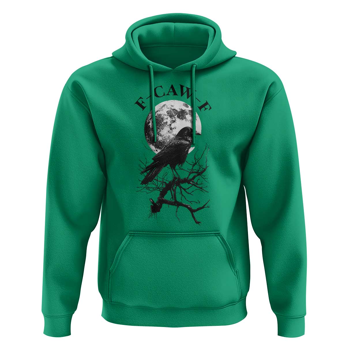 Funny Crow F Caw F Hoodie Gothic Raven and Moon TS02