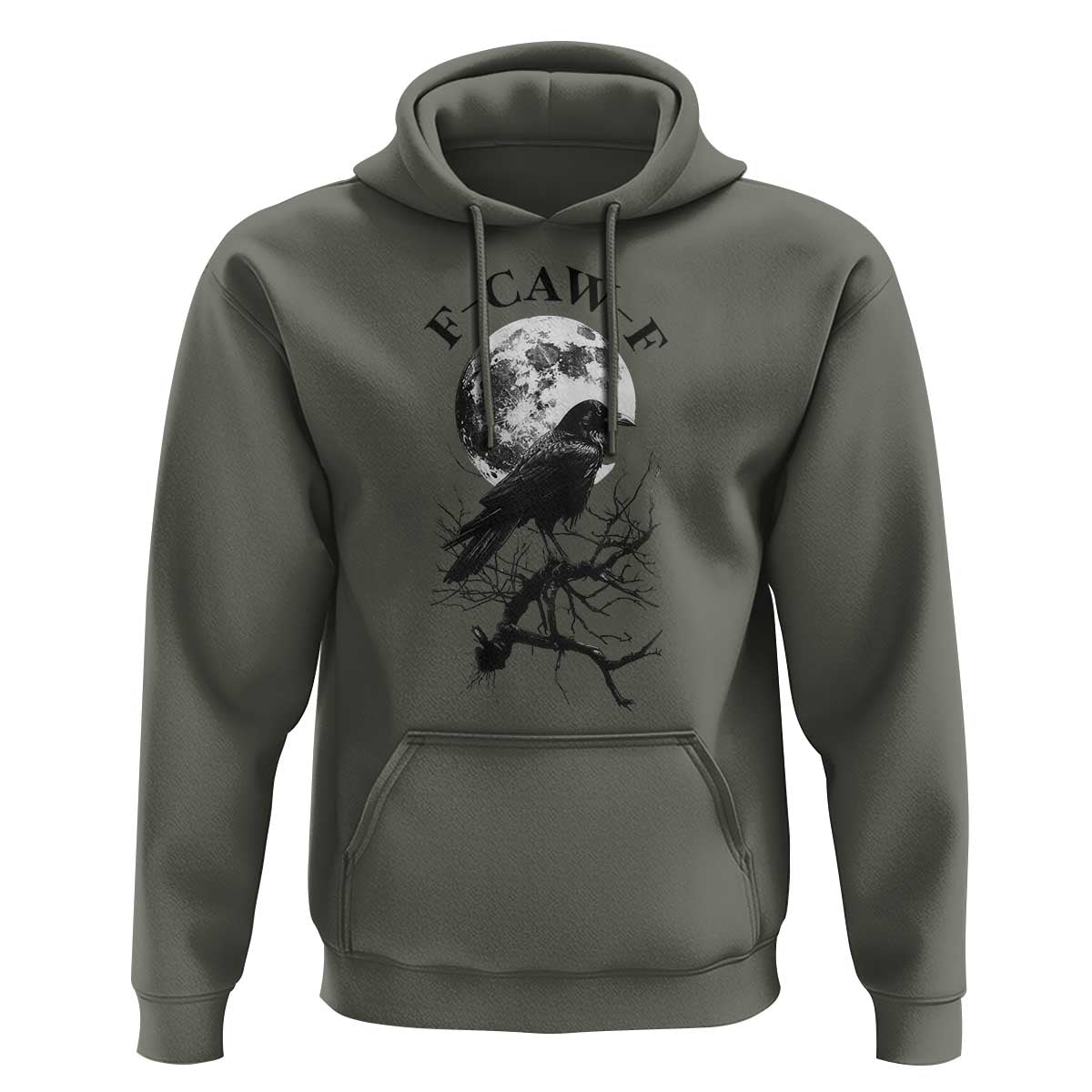 Funny Crow F Caw F Hoodie Gothic Raven and Moon TS02