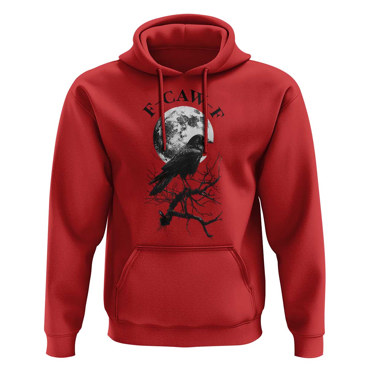 Funny Crow F Caw F Hoodie Gothic Raven and Moon TS02