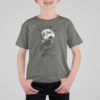 Funny Crow F Caw F T Shirt For Kid Gothic Raven and Moon TS02