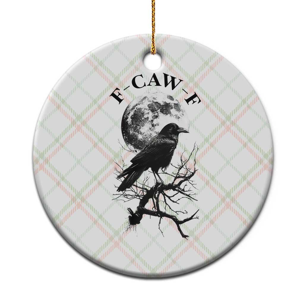 Funny Crow F Caw F Ceramic Ornament Gothic Raven and Moon - Wonder Print Shop