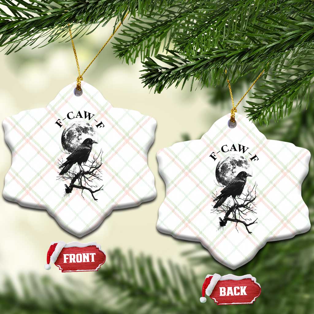 Funny Crow F Caw F Ceramic Ornament Gothic Raven and Moon - Wonder Print Shop