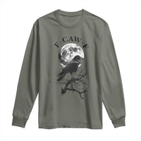 Funny Crow F Caw F Long Sleeve Shirt Gothic Raven and Moon TS02
