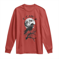 Funny Crow F Caw F Long Sleeve Shirt Gothic Raven and Moon TS02