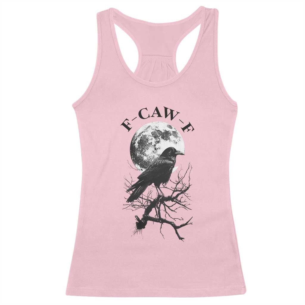 Funny Crow F Caw F Racerback Tank Top Gothic Raven and Moon TS02
