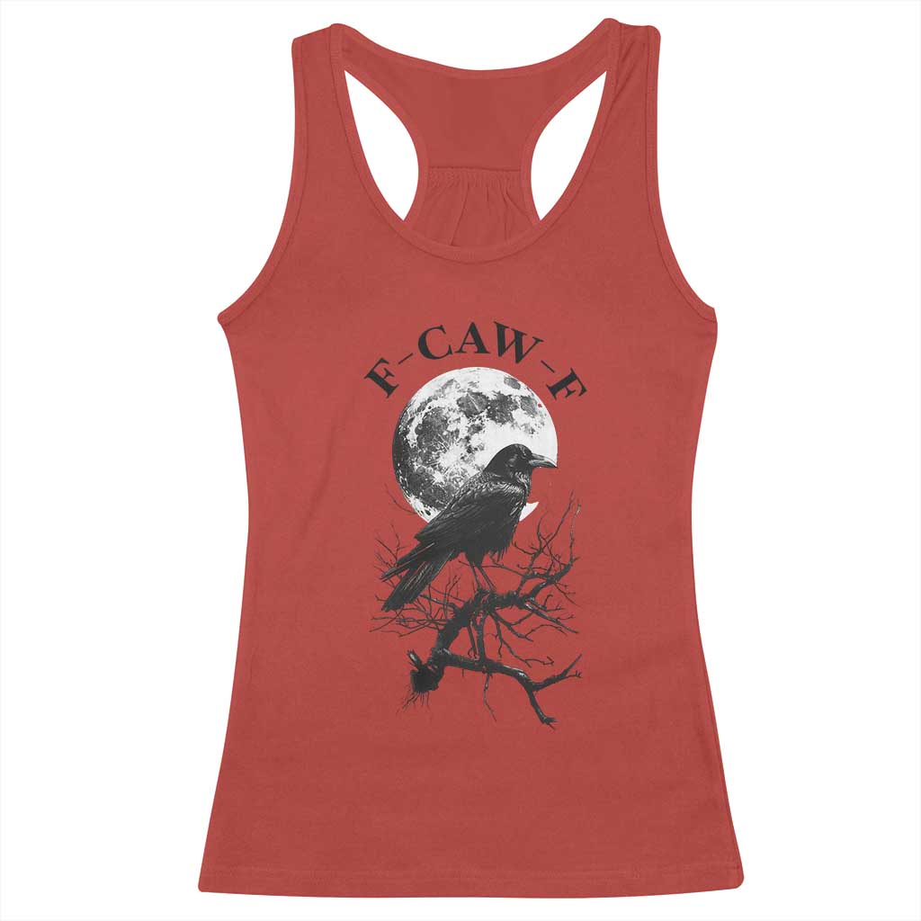 Funny Crow F Caw F Racerback Tank Top Gothic Raven and Moon TS02