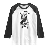 Funny Crow F Caw F Raglan Shirt Gothic Raven and Moon TS02
