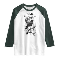 Funny Crow F Caw F Raglan Shirt Gothic Raven and Moon TS02