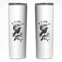 Funny Crow F Caw F Skinny Tumbler Gothic Raven and Moon TS02