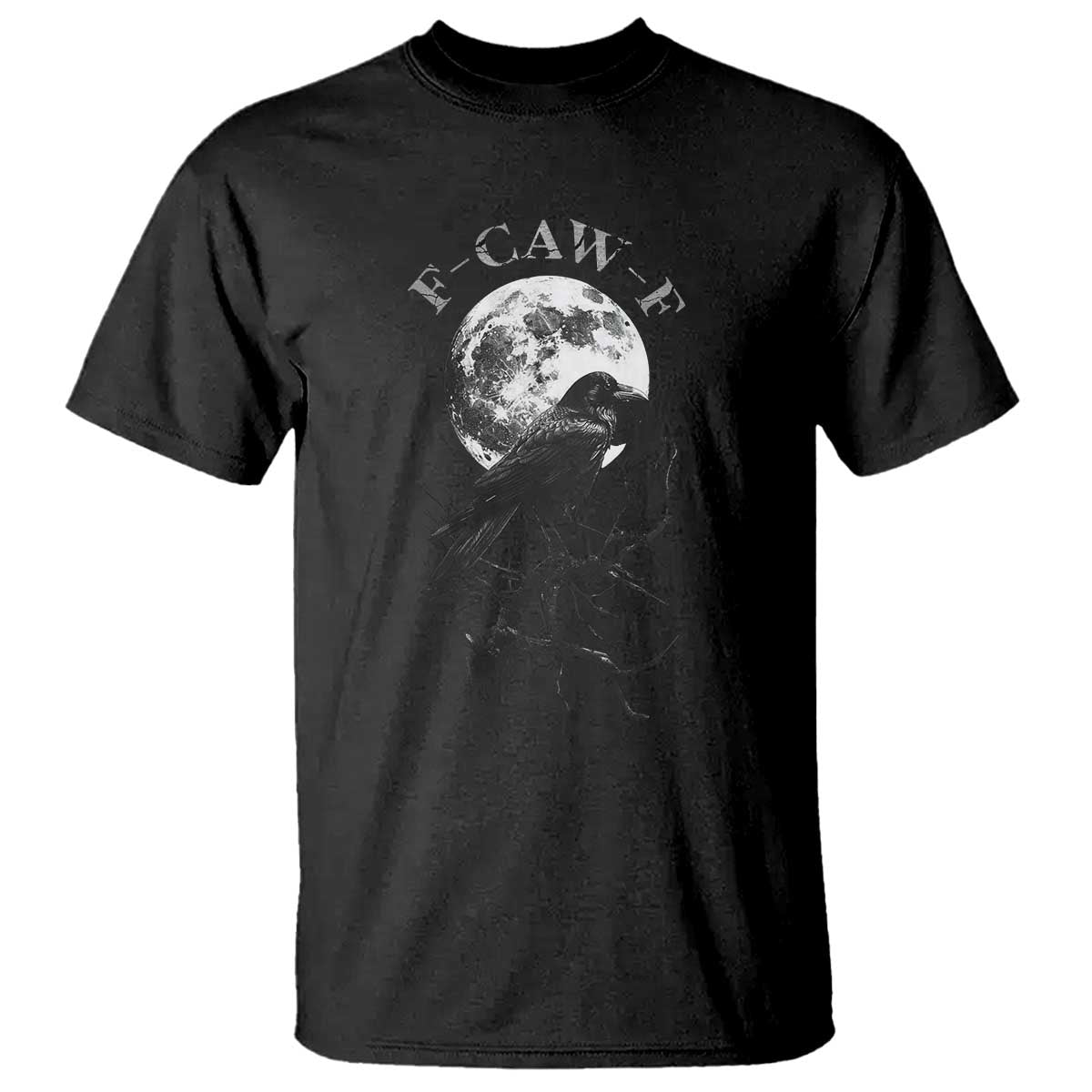 Funny Crow Fcawf T Shirt Gothic Raven and Moon - Wonder Print Shop