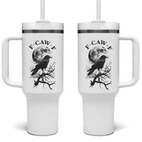 Funny Crow F Caw F Tumbler With Handle Gothic Raven and Moon TS02