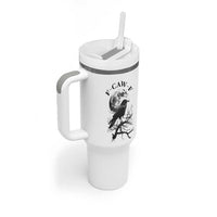 Funny Crow F Caw F Tumbler With Handle Gothic Raven and Moon TS02