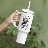 Funny Crow F Caw F Tumbler With Handle Gothic Raven and Moon TS02