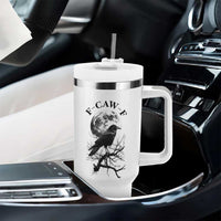 Funny Crow F Caw F Tumbler With Handle Gothic Raven and Moon TS02