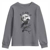 Funny Crow F Caw F Youth Sweatshirt Gothic Raven and Moon TS02