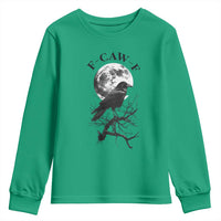 Funny Crow F Caw F Youth Sweatshirt Gothic Raven and Moon TS02