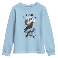 Funny Crow F Caw F Youth Sweatshirt Gothic Raven and Moon TS02
