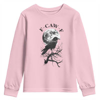 Funny Crow F Caw F Youth Sweatshirt Gothic Raven and Moon TS02