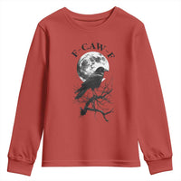 Funny Crow F Caw F Youth Sweatshirt Gothic Raven and Moon TS02