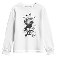 Funny Crow F Caw F Youth Sweatshirt Gothic Raven and Moon TS02