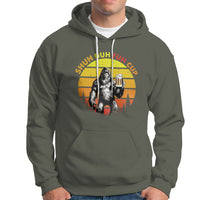 Funny Camping Hoodie Shuh Duh Fuh Cup Retro Funny Bigfoot Drinking Beer Camping - Wonder Print Shop