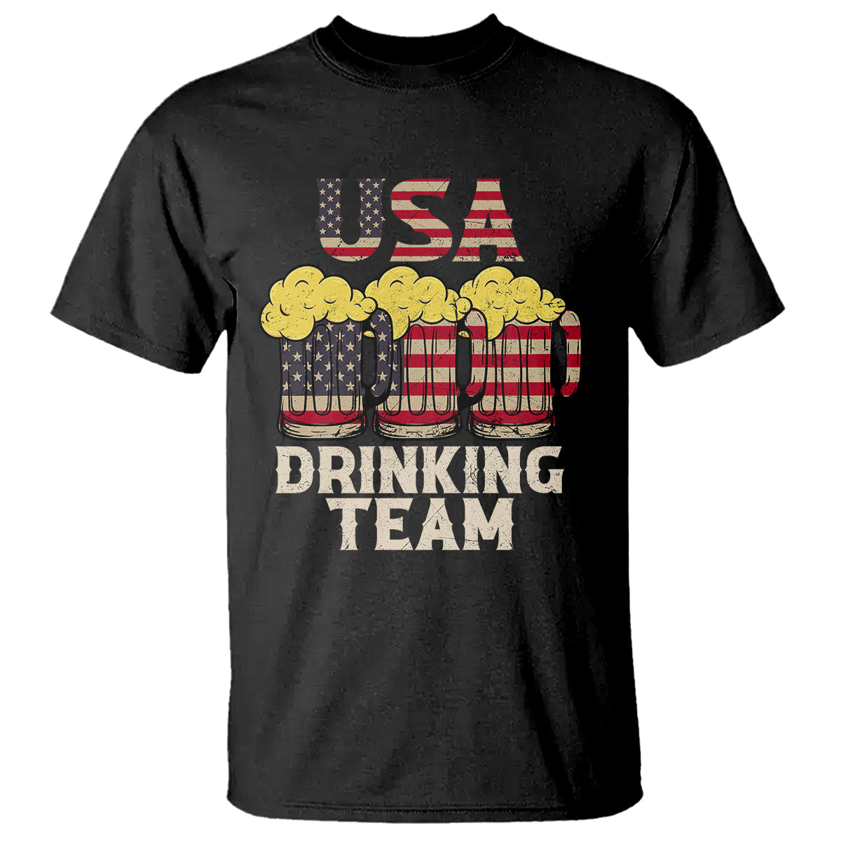Beer Lover T Shirt USA Drinking Team US Flag Retro Funny Drinking Beer Lover - Wonder Print Shop