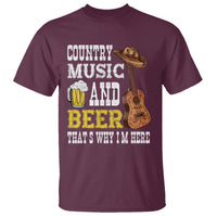 Beer Lover T Shirt Country Music And Beer That's Why I'm Here Western Drinking - Wonder Print Shop