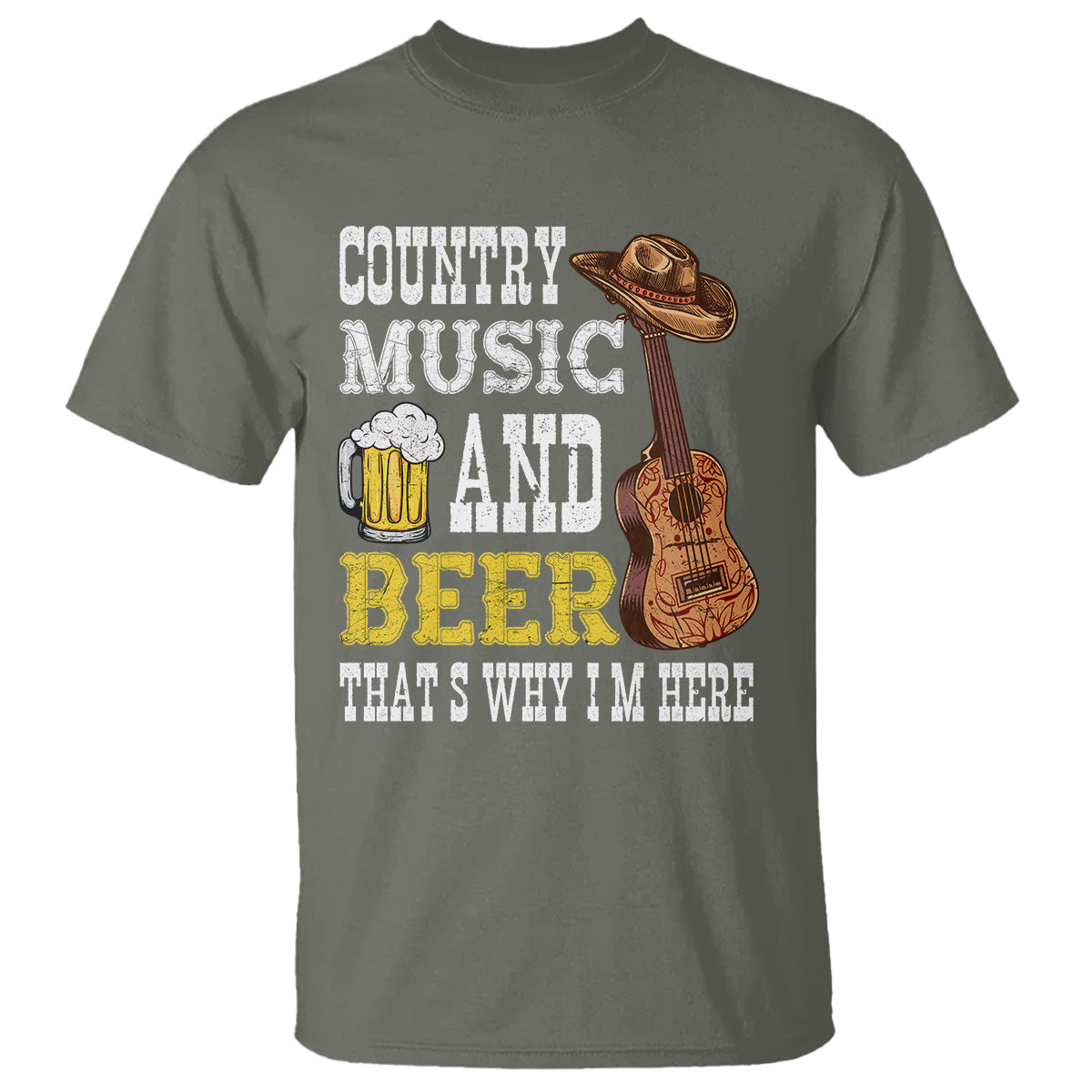 Beer Lover T Shirt Country Music And Beer That's Why I'm Here Western Drinking - Wonder Print Shop