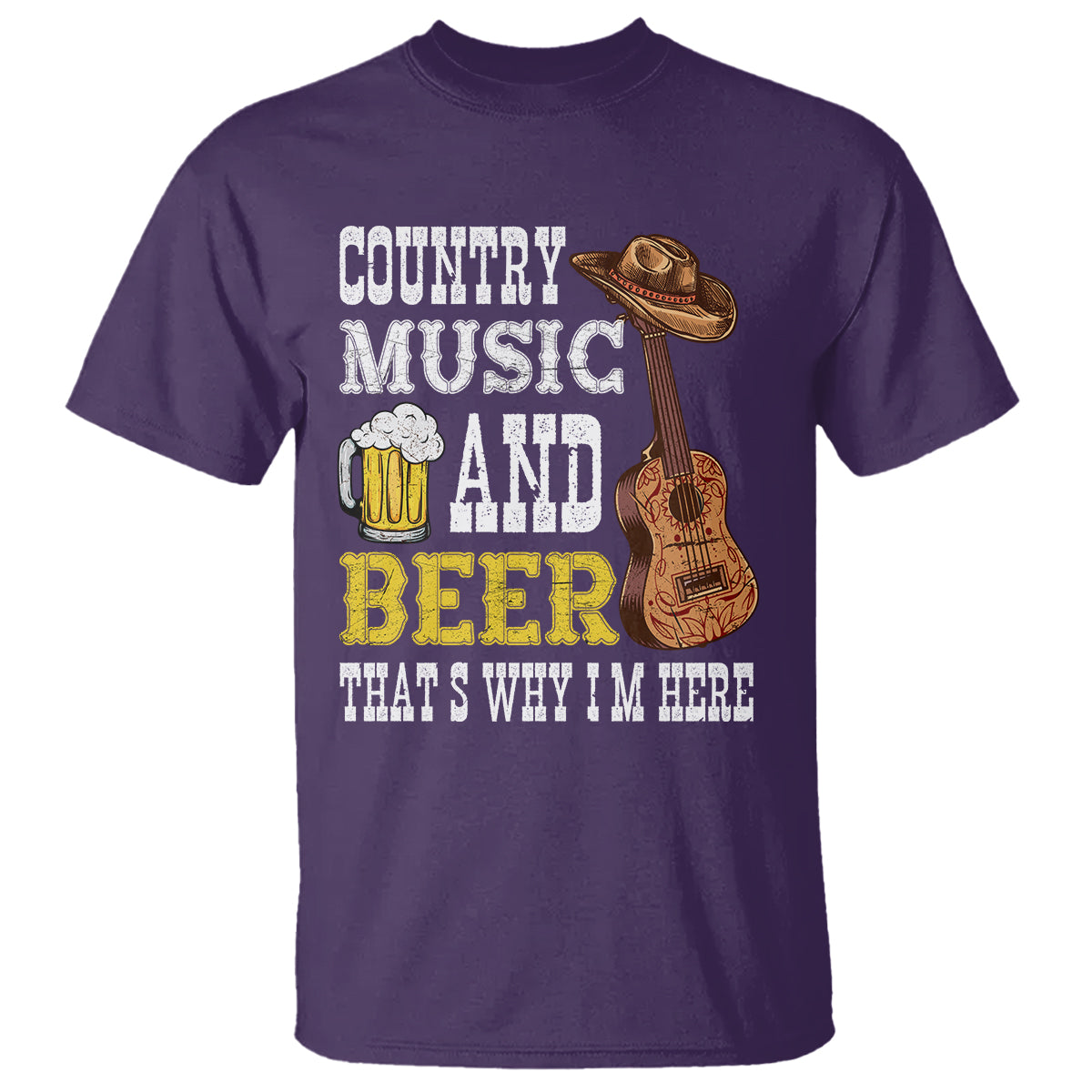 Beer Lover T Shirt Country Music And Beer That's Why I'm Here Western Drinking - Wonder Print Shop