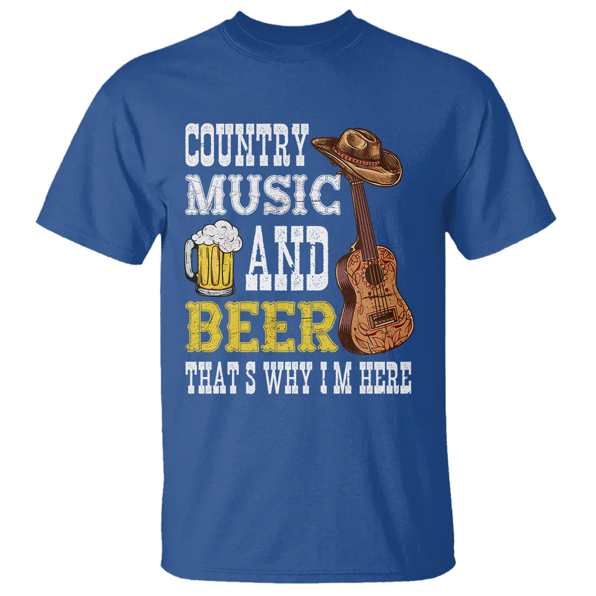 Beer Lover T Shirt Country Music And Beer That's Why I'm Here Western Drinking - Wonder Print Shop