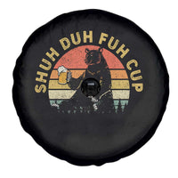 Funny Beer Lover Spare Tire Cover Shuh Duh Fuh Cup Retro Bear Drinking Camping