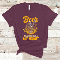 Beer Lover T Shirt Beer Never Broke My Heart Funny Skeleton Drinking Beer Lover - Wonder Print Shop