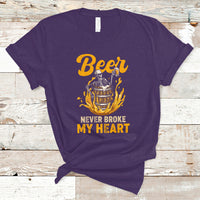 Beer Lover T Shirt Beer Never Broke My Heart Funny Skeleton Drinking Beer Lover - Wonder Print Shop