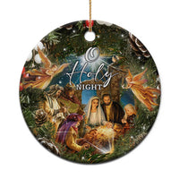 O Holy Night Nativity Scene Christmas Ceramic Ornament Christian Christmas Angels and Baby Jesus - Wonder Print Shop