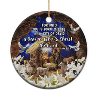 Luke 2:11 Bible Verse Nativity Christmas Ceramic Ornament Religious Christmas Holy Family Scripture - Wonder Print Shop
