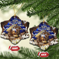 Luke 2:11 Bible Verse Nativity Christmas Ceramic Ornament Religious Christmas Holy Family Scripture - Wonder Print Shop