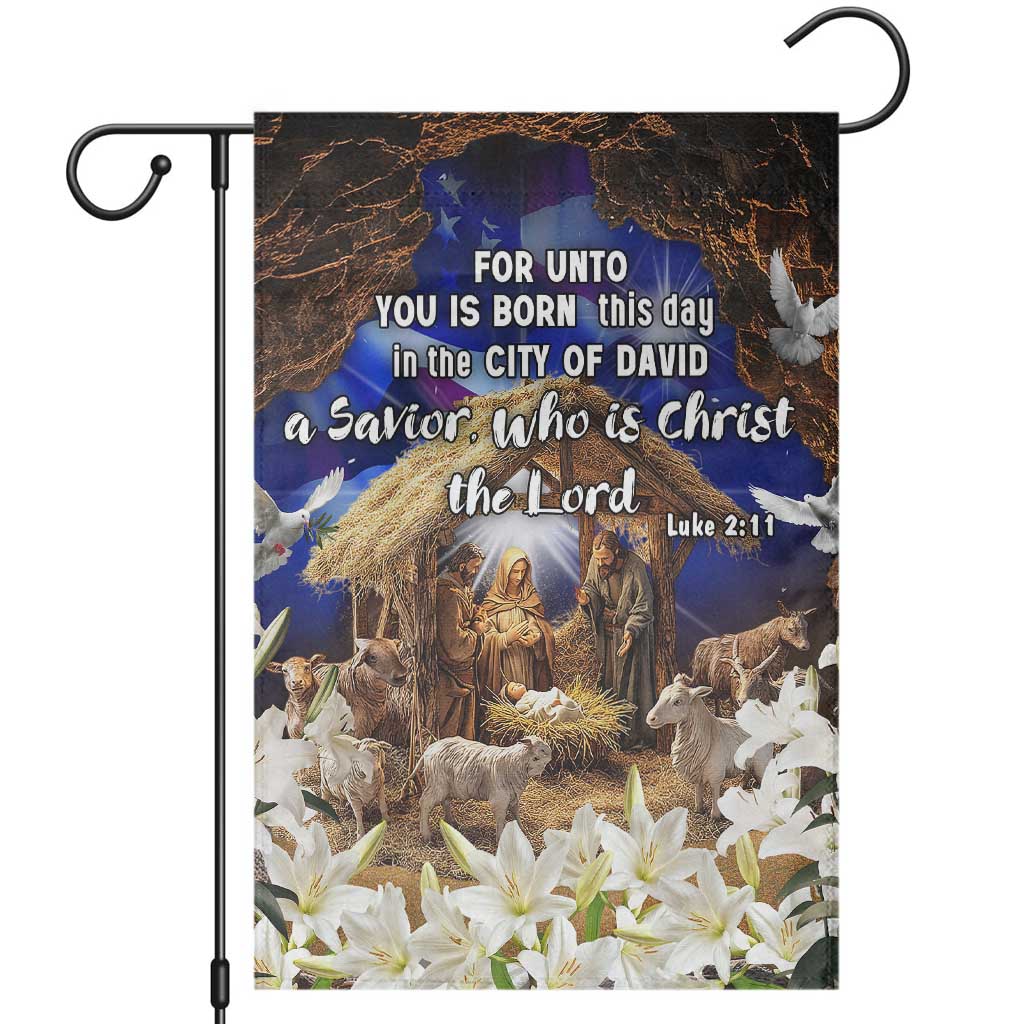 Luke 2:11 Bible Verse Nativity Garden Flag Religious Christmas Holy Family Scripture - Wonder Print Shop