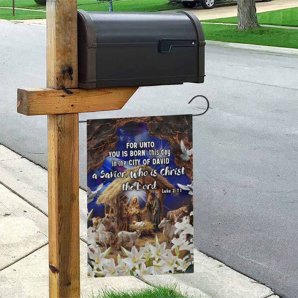 Luke 2:11 Bible Verse Nativity Garden Flag Religious Christmas Holy Family Scripture - Wonder Print Shop