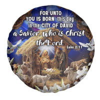 Luke 2:11 Bible Verse Nativity Spare Tire Cover Religious Christmas Holy Family Scripture - Wonder Print Shop