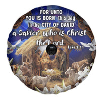 Luke 2:11 Bible Verse Nativity Spare Tire Cover Religious Christmas Holy Family Scripture - Wonder Print Shop