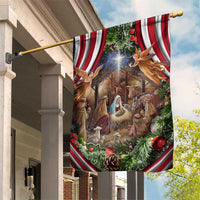 Patriotic Nativity Scene Garden Flag American Flag Christian Christmas Baby Jesus and Angels Under the Star - Wonder Print Shop