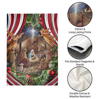 Patriotic Nativity Scene Garden Flag American Flag Christian Christmas Baby Jesus and Angels Under the Star - Wonder Print Shop