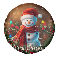 Merry Christmas Snowman Spare Tire Cover Whimsical Holiday Poinsettias Santa Hat - Wonder Print Shop