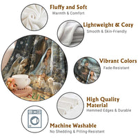 Jesus is the Reason for the Season Throw Blanket Personalized Christian Christmas Nativity Scene Custom Family Name - Wonder Print Shop