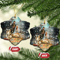 Jesus is the Reason for the Season Christmas Ceramic Ornament Personalized Christian Christmas Nativity Scene Custom Family Name - Wonder Print Shop