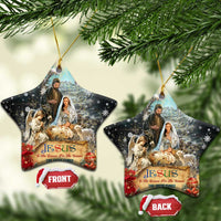 Jesus is the Reason for the Season Christmas Ceramic Ornament Personalized Christian Christmas Nativity Scene Custom Family Name - Wonder Print Shop