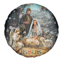 Jesus is the Reason for the Season Spare Tire Cover Personalized Christian Christmas Nativity Scene Custom Family Name - Wonder Print Shop