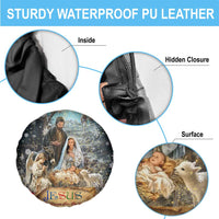 Jesus is the Reason for the Season Spare Tire Cover Personalized Christian Christmas Nativity Scene Custom Family Name - Wonder Print Shop