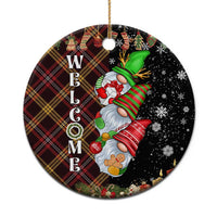 Christmas Gnome Welcome Christmas Ceramic Ornament Cute Holiday Gnomes with Plaid and Candy Cane Winter - Wonder Print Shop