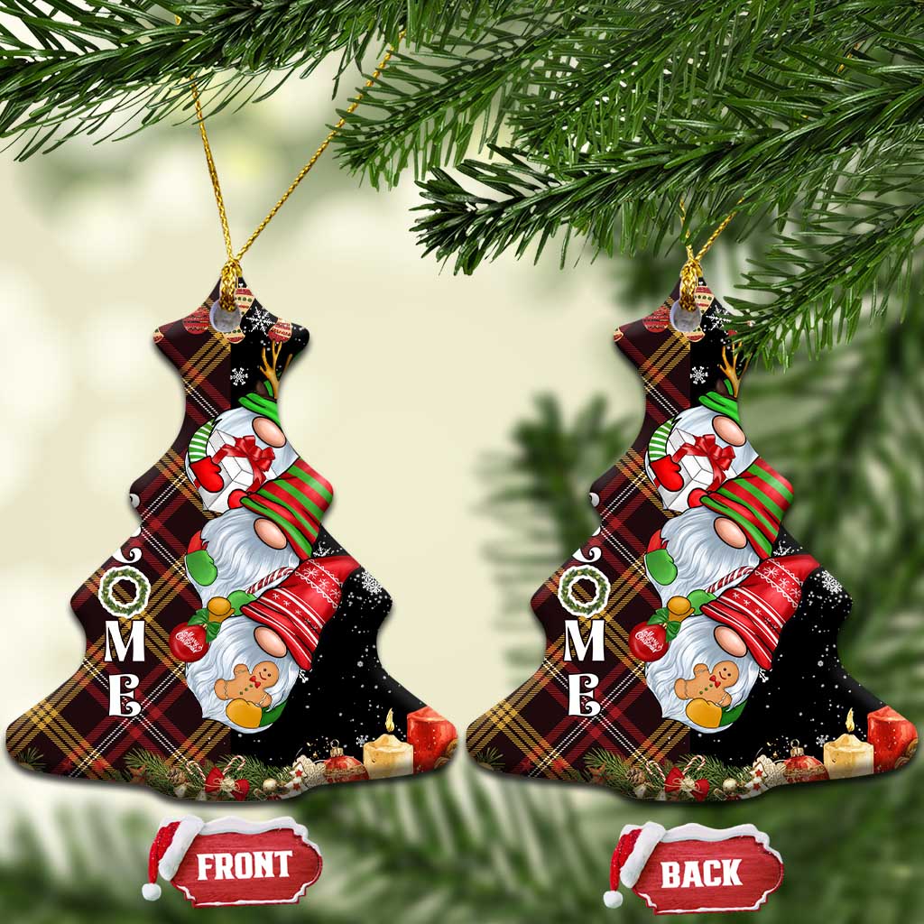 Christmas Gnome Welcome Christmas Ceramic Ornament Cute Holiday Gnomes with Plaid and Candy Cane Winter - Wonder Print Shop